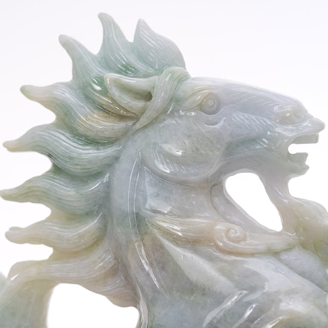 Pale Green Jade Horse Carving