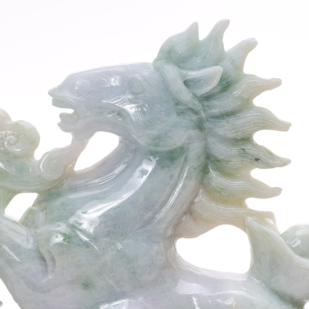 Pale Green Jade Horse Carving